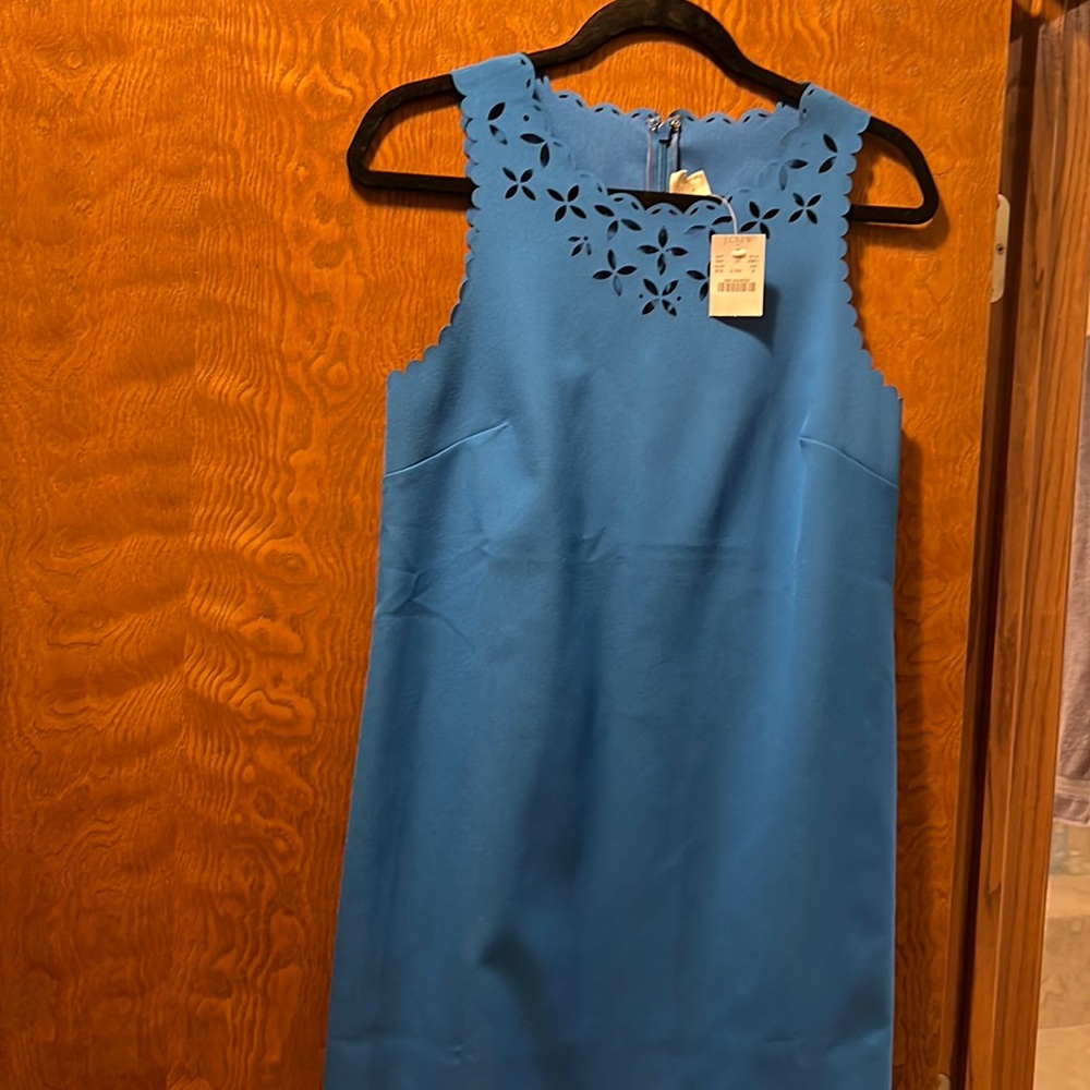 Laser cut shift dress NWT J. Crew scalloped edges